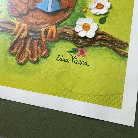 Edna Vierra Print Lot Lion Owl Elephant 1970s Kitsch Retro Decor - Picture 4 of 11